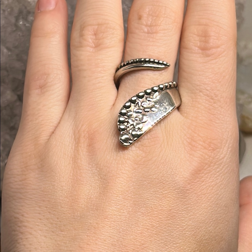 Sterling Plated Silverware Wrap Ring - image 2
